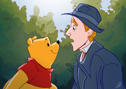 auro-isa:    “Pooh?!”    Went to see Christopher Robin last week. Totally loved it, nearly cried, couldn’t help but doodle a little sweet something :&gt; You should see this movie if you get a chance. It’s totally worth it.