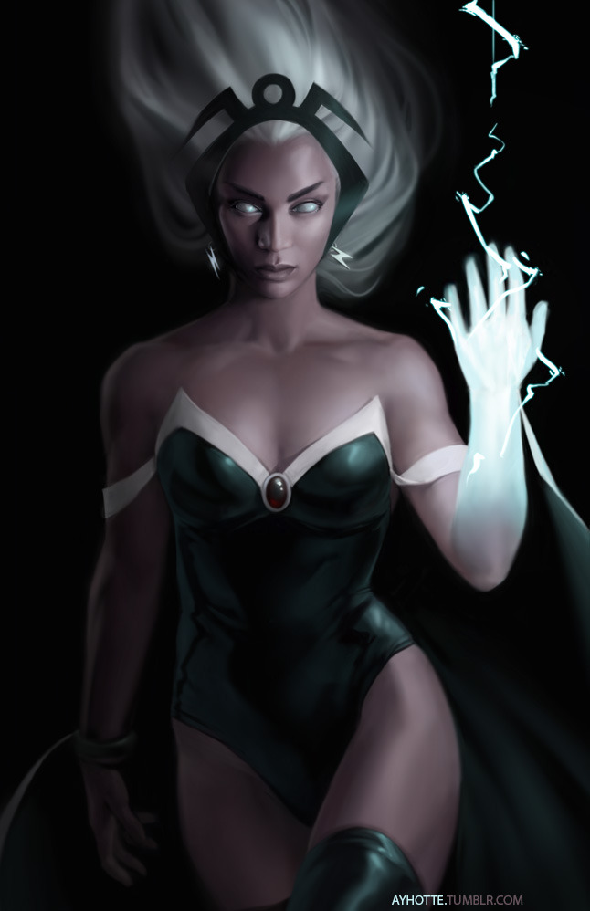 ayhotte:
“Another!
While technically not an Avenger, I really wanted to do Storm. (But I hear she was on the team for a while in a series I haven’t read, so yeah?)
Others:
• Scarlet Witch
• She-Hulk
• Black Widow
All four will be available as prints...