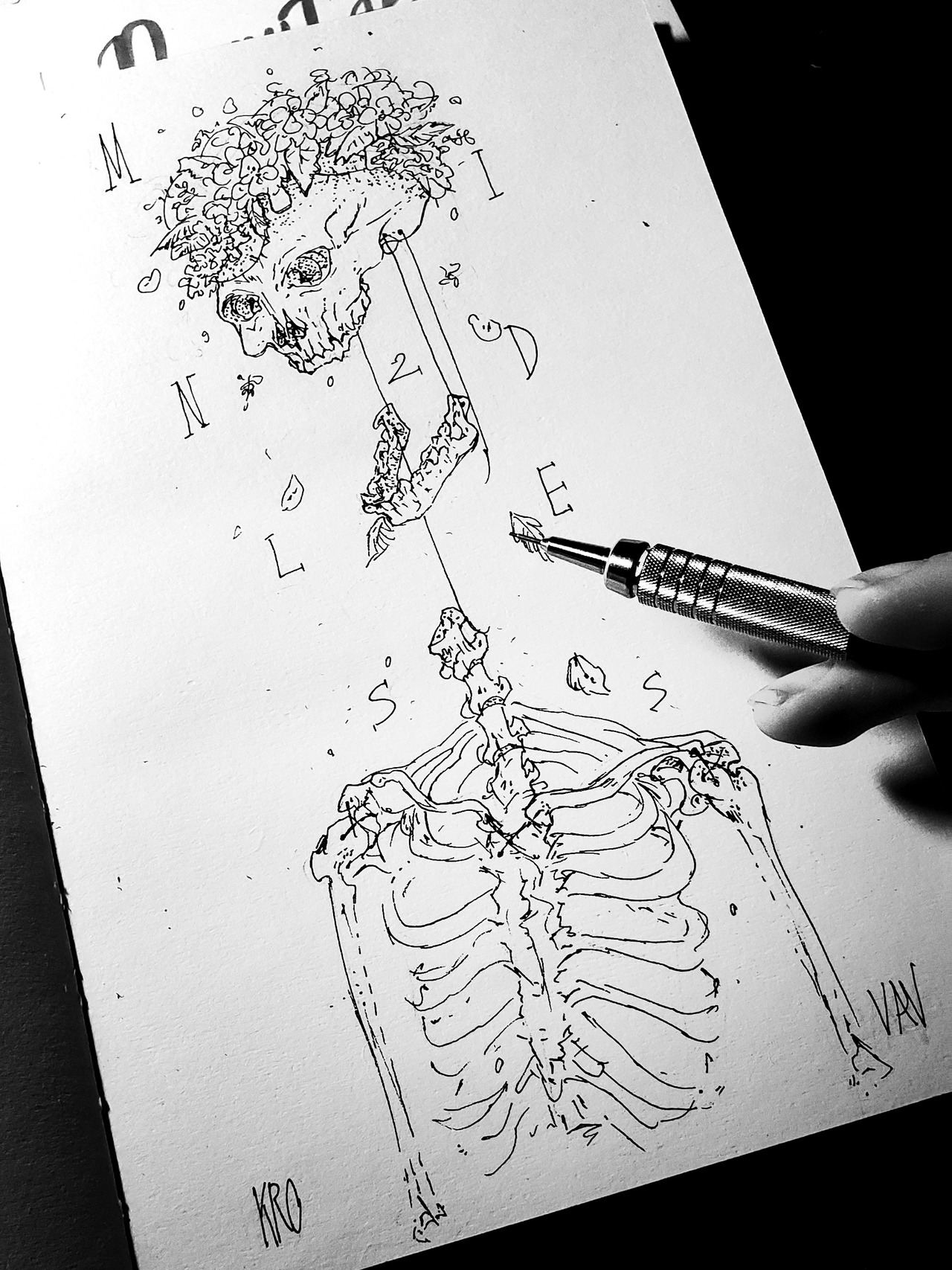 Inktober Day 2: Mindless ____ This prompt inspired me to draw a skeletal thrall,