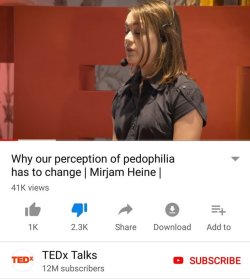 average-caucasian-shark:  higher-order:  TED talks promoting pedophile acceptance. This is how it begins. First they talk about “changing perceptions and tolerance”, then it’s acceptance, then it’s rights, and next thing you know, it’s normalized.