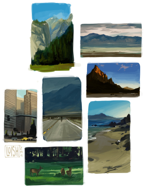 some scenery/color practice based on photos i took on my U.S vacation last may!