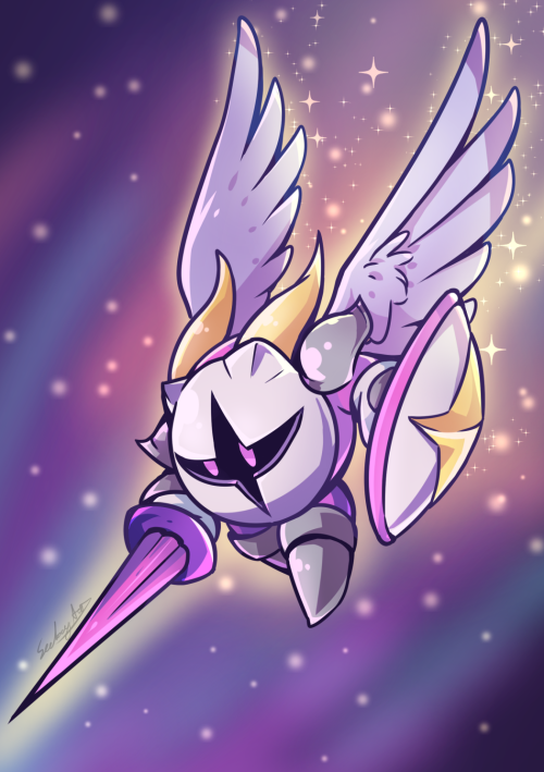 I was discussing Galacta Knight recently so I decided to draw him! I tried something a lil different