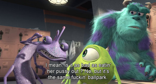 bryko:I’m watching Monsters Inc. with Pulp Fiction subtitles