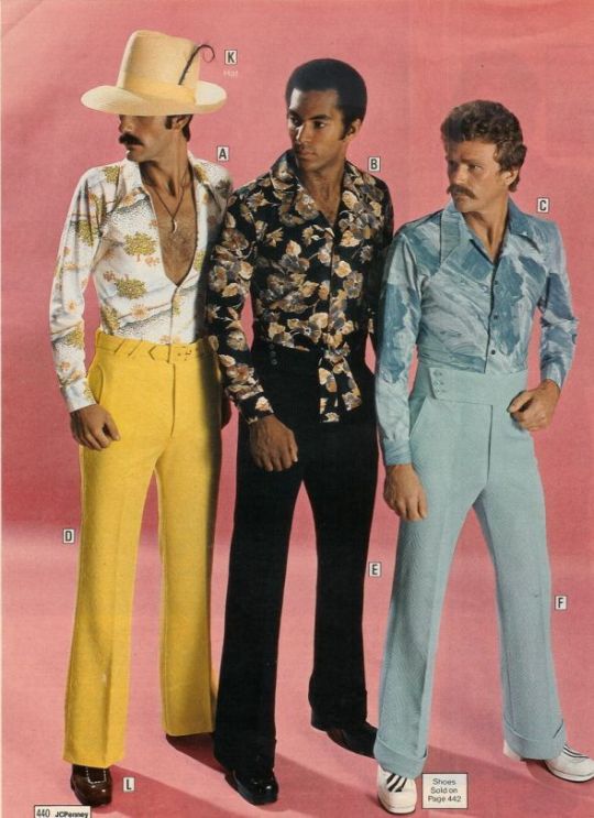 ryannightnightbergara: ryannightnightbergara: the height of men’s fashion was whatever the hell was going on with pants and collared shirts in the 70s we’re never going to beat this so can we please just stop trying 