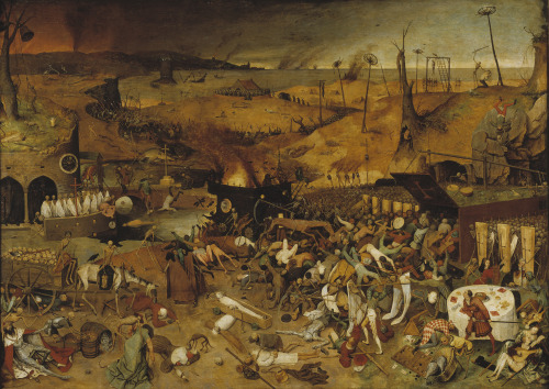 The Triumph of Death, general view and details, by Pieter Bruegel de Oude, Museo Nacional del Prado,