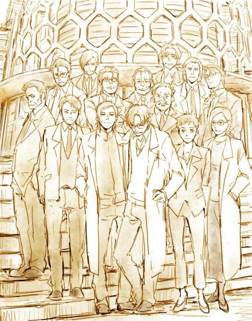 ozeanflug:  fujiroku:  “NO.6 BEGINS” 『再生プロジェクト』NO.6創設に関わったメンバーを妄想しました。 火藍　紫苑パパ　フェネック　白衣の男　富良　老　羅史 ご想像にお任せします…　  translation