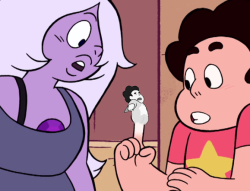 nerd-peridot:  “You should go show your dad. He’s gonna freak out!“  (Transparent baby Steven courtesy of @artemispanthar) 