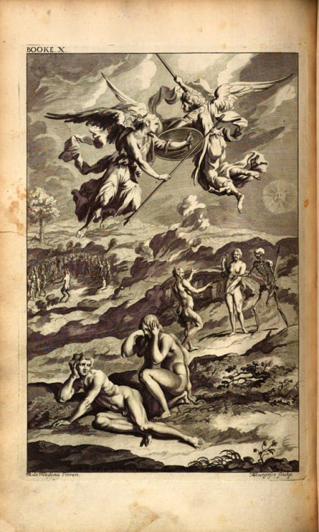 wrappedallinwoe:First illustrated edition of Paradise Lost, 1688. Illustrated by John Baptist Medina