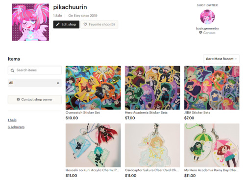 pikachuurin:  HELLO HELLO LOOK AT THIS!!  I have an Etsy now!  If you’re a fan of my