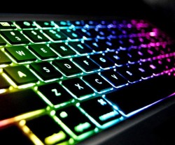 awesomeshityoucanbuy:  Rainbow Backlit KeyboardGive your workstation a multicolored makeover by incorporating the rainbow backlit keyboard into the mix. This technicolor component features a sturdy space bar designed for gaming and comes equipped with