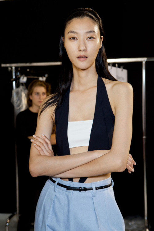 Ji Hye Park backstage Barbara Bui Spring 2014