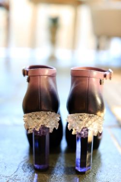milothephilosopher:weloveminerals:Chanel Crystal Heel Booties  Found on dollymic.blogspot.hu    These exist to be on my feet