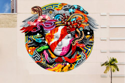 crossconnectmag:  Muralist Tristan Eaton  Born in Los Angeles in 1978, Tristan began pursuing street art as a teenager, painting everything from billboards to dumpsters in the urban landscape wherever he lived, including London, Detroit and New York.