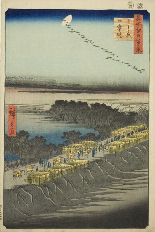 Hiroshige - Nihon Embankment and Yoshiwara (1857)