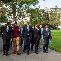 torisoulphoenix:  shandaw:  This is such a powerful image!!!!! “I want every young man who sees me to know that I’m not that different from them. I wasn’t born into wealth. I wasn’t born into fame. I made a lot of mistakes – but I kept at it.“-President