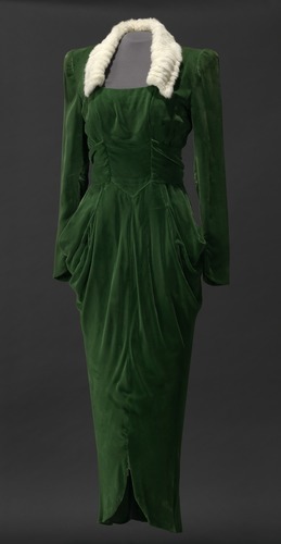 si-african-american-history: Green velvet dress worn by Lena Horne in the film Stormy Weather, 1943,