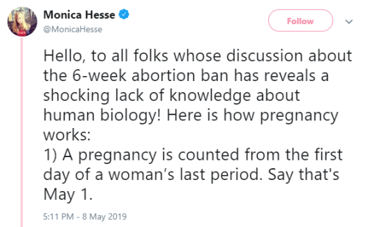 thatfeministkilljoy:  (x)This is important information to know when discussing things like 6 week abortion bans, but also just information we should have learned in high school sex ed because it kinda feels like it should be common knowledge but a lot