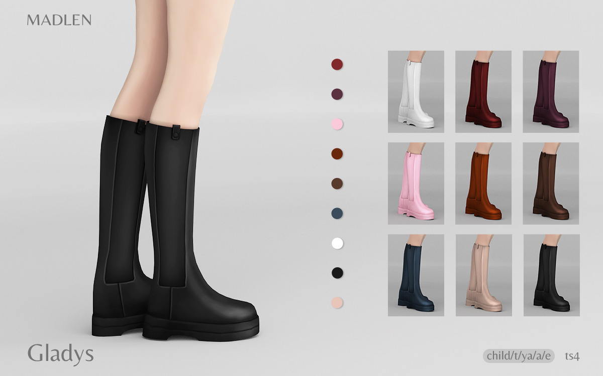 Madlen Gladys Boots Knee high sleek riding boots! Child version included! We don’t really have so much boots for our younger ones. DOWNLOAD (Patreon Early Access)