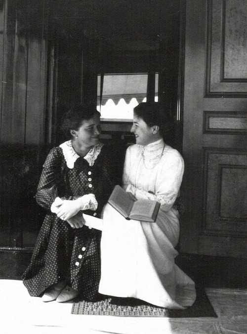 imperial-russia: Grand Duchess Olga Nikolaevna sharing a happy moment with Countess Anastasia “Naste