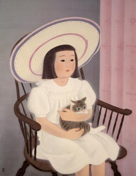 Girl    -    Gakuryo Nakamura, 1948Japanese 1890-1969Color on silk, framed, 112.5×87.0 cmThe Nationa