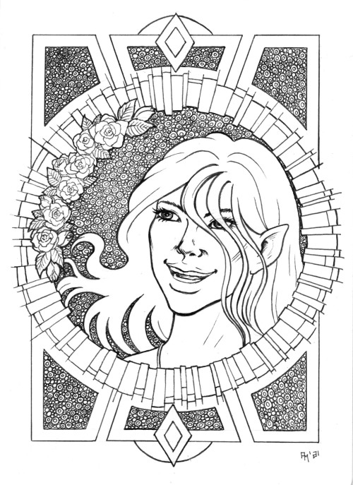 Gonna colour this but for now… have a kender dryad wannabe paladin (it’s a long story) #kender#krynn#dragonlance