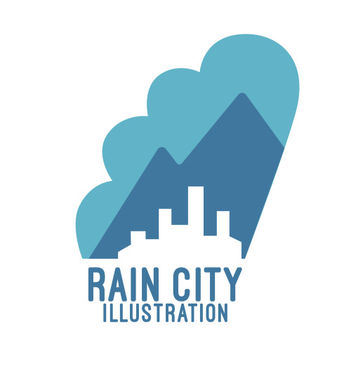 raincityillustration:We have a new logo!! *does a twirl*Here&rsquo;s a thing wot I made for a group 