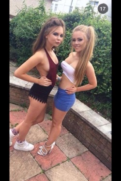 fleaboyxxx: chav–girls:  englishteens:  Check out this blog for more: British Teen Babes!  Dressing to please daddy xx  Do you want us to touch that cock daddy? We’re sooooo hot after watching you wank all afternoon and you’ve done so well to not