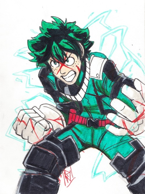Inktober Day:8- Deku Full cowli had a ton of fun drawing this up. although i think i really need to 