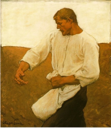 artist-egger-lienz:The Sower, 1908, Albin Egger-LienzMedium: canvashttps://www.wikiart.org/en/albin-