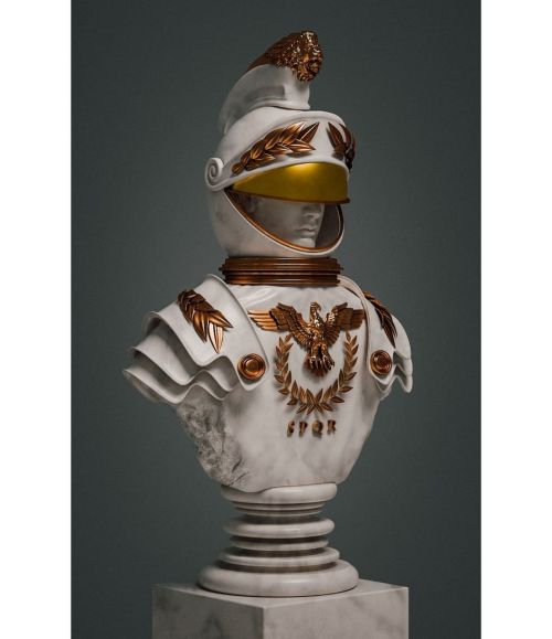 Ad Astra © Oliver Ler Marinkoski 2021 If the Roman republic had a space program #sculpture #bust #3d
