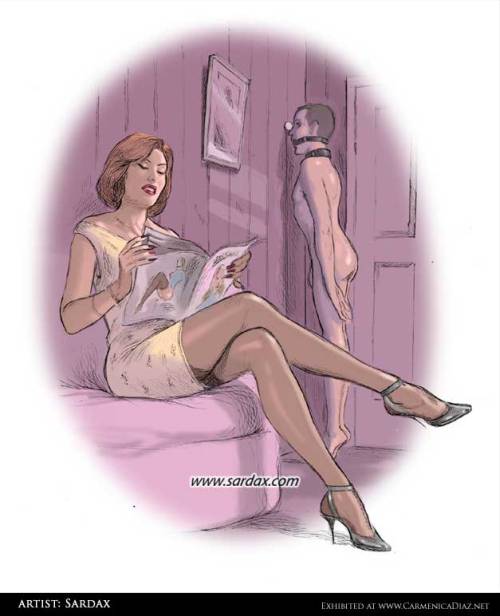 carmenicadiaz:Ping Pong by Sardax, of course (submitted by Suburbansub). Is she reading a hosiery/li