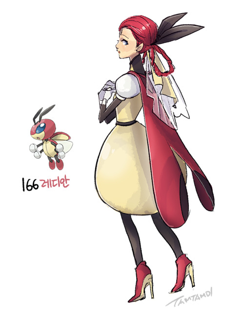 tamtamdi:Pokemon Gijinka165.Ledyba (back)166.Ledian