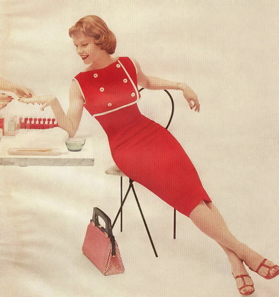 theniftyfifties:  1954 day fashions. 