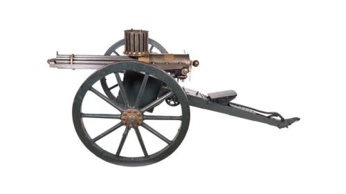 W.G. Armstrong & Co. British Gatling gun with carriage, dated 1873.from Rock Island Auctions