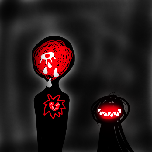 Mr. Dark, Mr. Dark,
Why do you hate the light?
I'd like to play,
But I must run away,
For darkness gives me a fright.
Mr. Dark, Mr. Dark,
I see your cracked and broken heart.
I wish to help,
I truly do,
But my fear must bid you adieu. 
Mr. Dark, Mr. Dark, 
Are you also scared of the scarlet glow?
The one that surrounds pearly white wherever they go.
You've seen them,
I've seen them too.
Do you run from them, fearing that you may be consumed?
There is nothing to fret,
Step into the light.
The teeth hate our land so bright. 
Mr. Dark, Mr. Dark, 
Please come and play.
You will remain safe in the light of day.