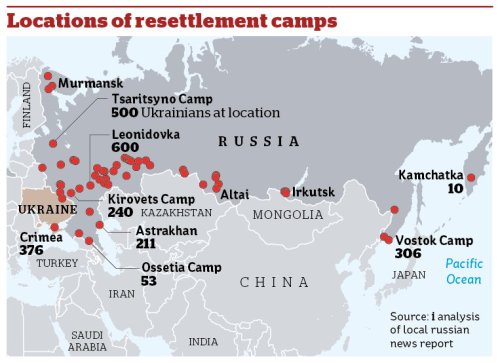 Russia is dispersing Ukrainian refugees along a network of remote camps in former Soviet sanatoriums