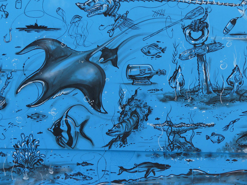 Jean Steou Street Artist / Illustrator , not much is known of him . But I am loving the underwater s