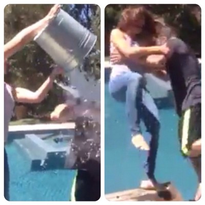 #benAffleck nominated “the lady with the bucket” #JenniferGarner and pushed her in the pool.