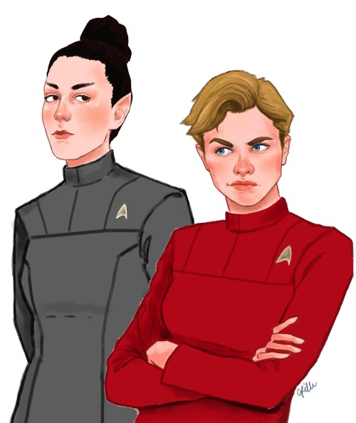 celestedoodles:kirk and her crew – an AU where all of the main character Enterprise crew members are