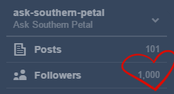 ask-southern-petal:  “I’m so embarrassed right now, I feel like just hiding in a hole forever ;n;” Mod: Thank you guys so much! When I made this blog, I never thought I would receive such positive feedback and so many followers! Here’s