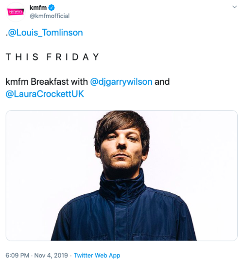 Louis will on KMFM Breakfast this Friday (8/11)