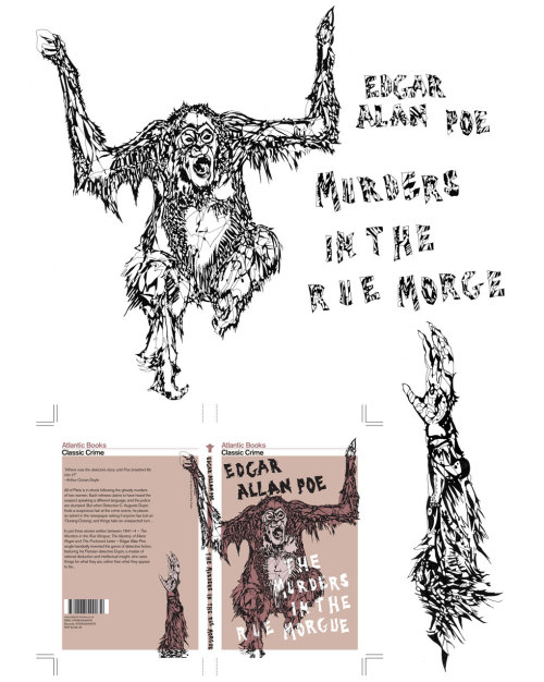 Susie Wright’s cover for Edgar Allan Poe’s The Murders in the Rue Morgue from Atlantic Books. A bit 