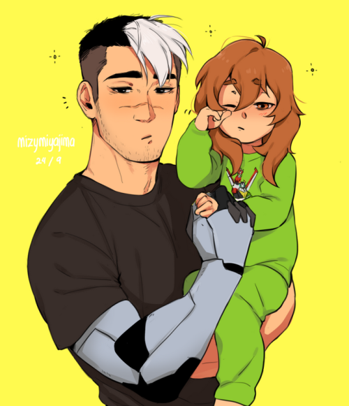 miyajimamizy:  *click* Morning sleepyheads!Inspired by Amaama To Inazuma, daddy!Shiro and baby!Pidge （*’∀’人）♥Instagram
