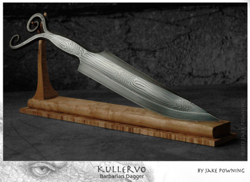 art-of-swords:  Hand-made Daggers - Barbarian Dagger – Kullervo Swordsmith: Jake Powning Mediu