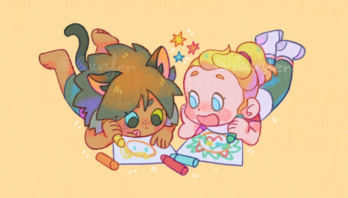 leunfer: baby catra and adora doodling! i still have a few of these stickers in my store 