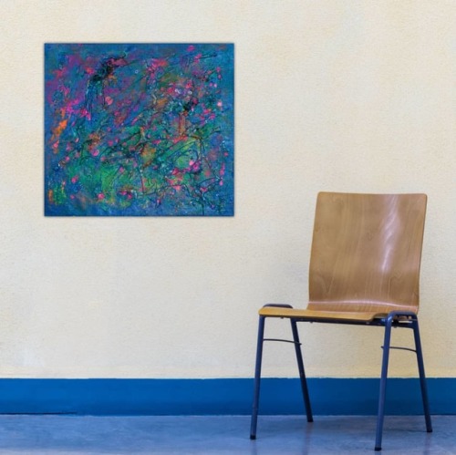 New! 'Starlight Glimmer ' Interiors Size: 38 H X 42 W X 3.5 Cm, 15" X 16.5" X 1.9" //#abstractexpressionism