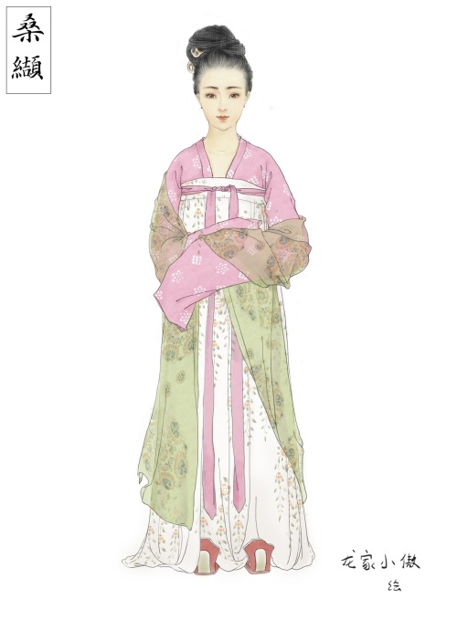 changan-moon:Chinese hanfu tutorial—how to wear ruqun(襦裙) of Tang Dynasty style. I like the original