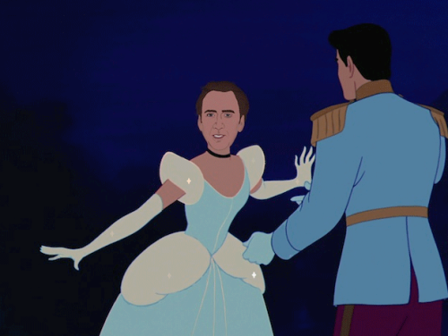 tastefullyoffensive: Nicolas Cage as Disney Princesses [jenlewis]Previously: Fallen Disney Princesse