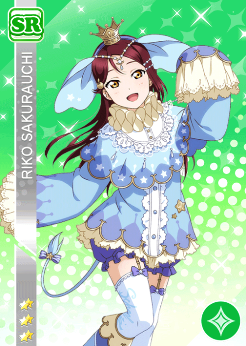 Aqours Animal Set - SRs PT. 2Sakurauchi Riko - ショーの相棒 (Score Up)Watanabe You -  気付ける力 (Perfect Lock)