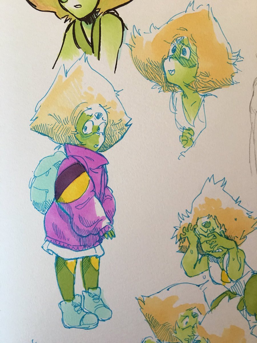 ruryzuly:  peridot marker sketch   bonus christmas tree peridot